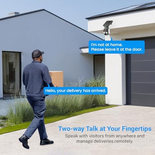 Solar-Powered 1080p Battery Camera, Security Cameras Wireless Camouflage