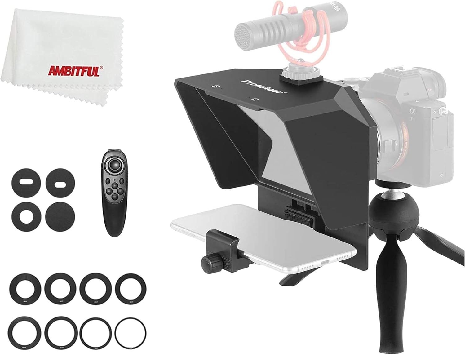 PRONSTOOR Teleprompter Kit Portable Inscriber Mobile Phone Teleprompter Artifact