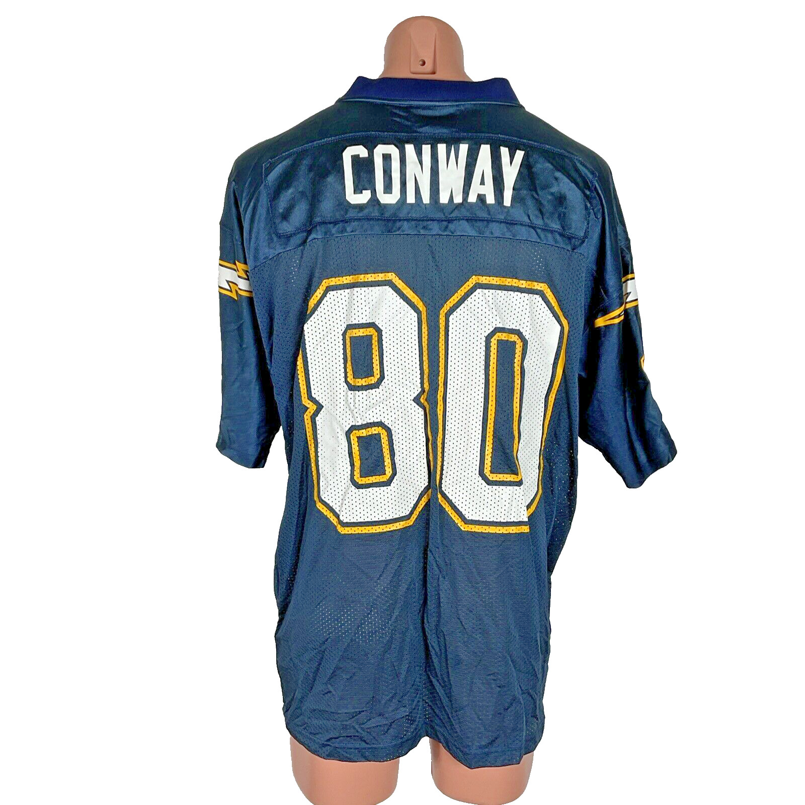 Vtg Adidas NFL San Diego Chargers Curtis Conway #80 navy blue football jersey XL