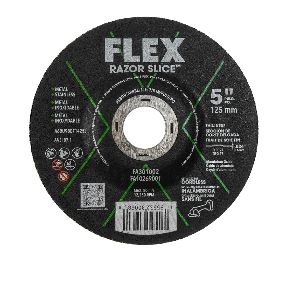 (10) FLEX Razor Slice 5" Metal Cut-Off Wheel FA301002 (10 PACK) .024" Thick