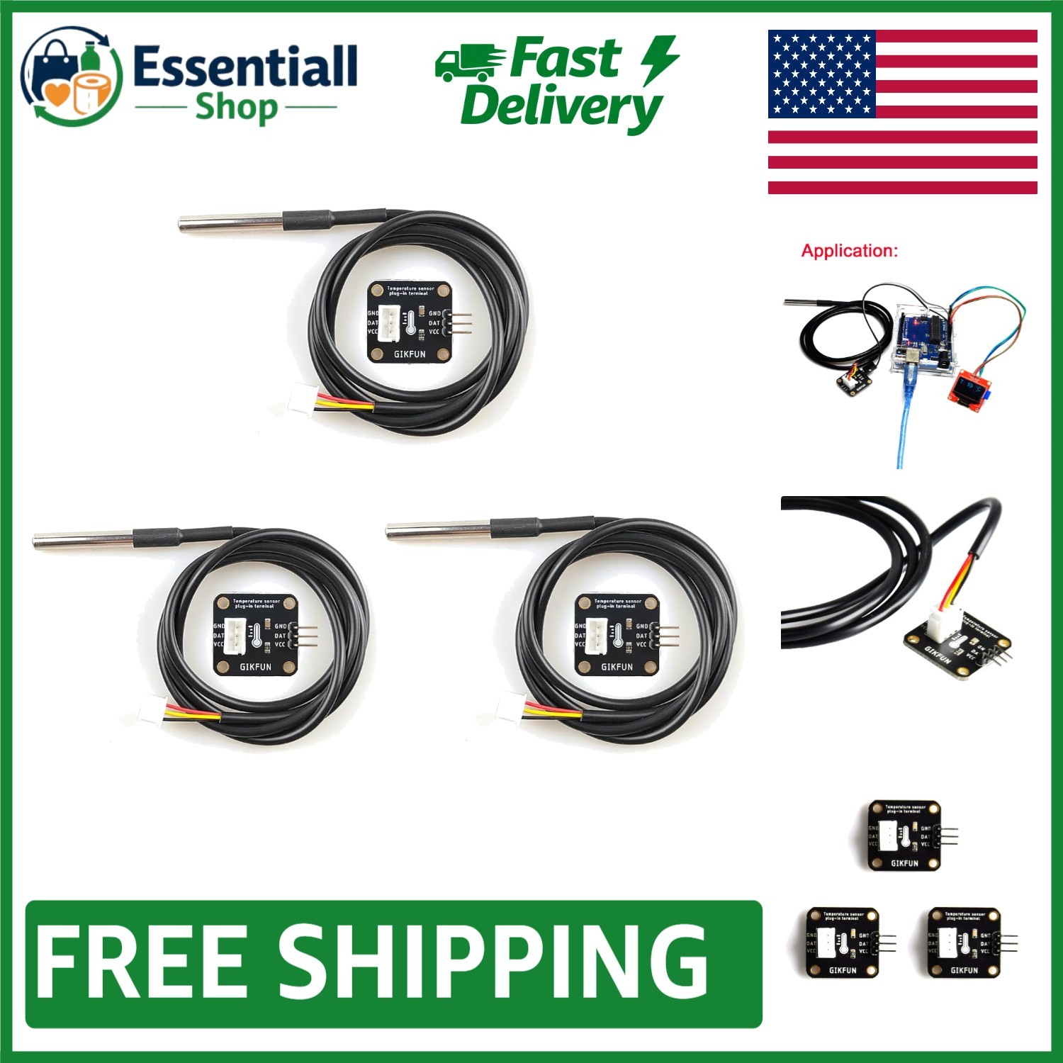 Reliable Waterproof DS18B20 Temperature Sensor Set for DIY and Industrial Use