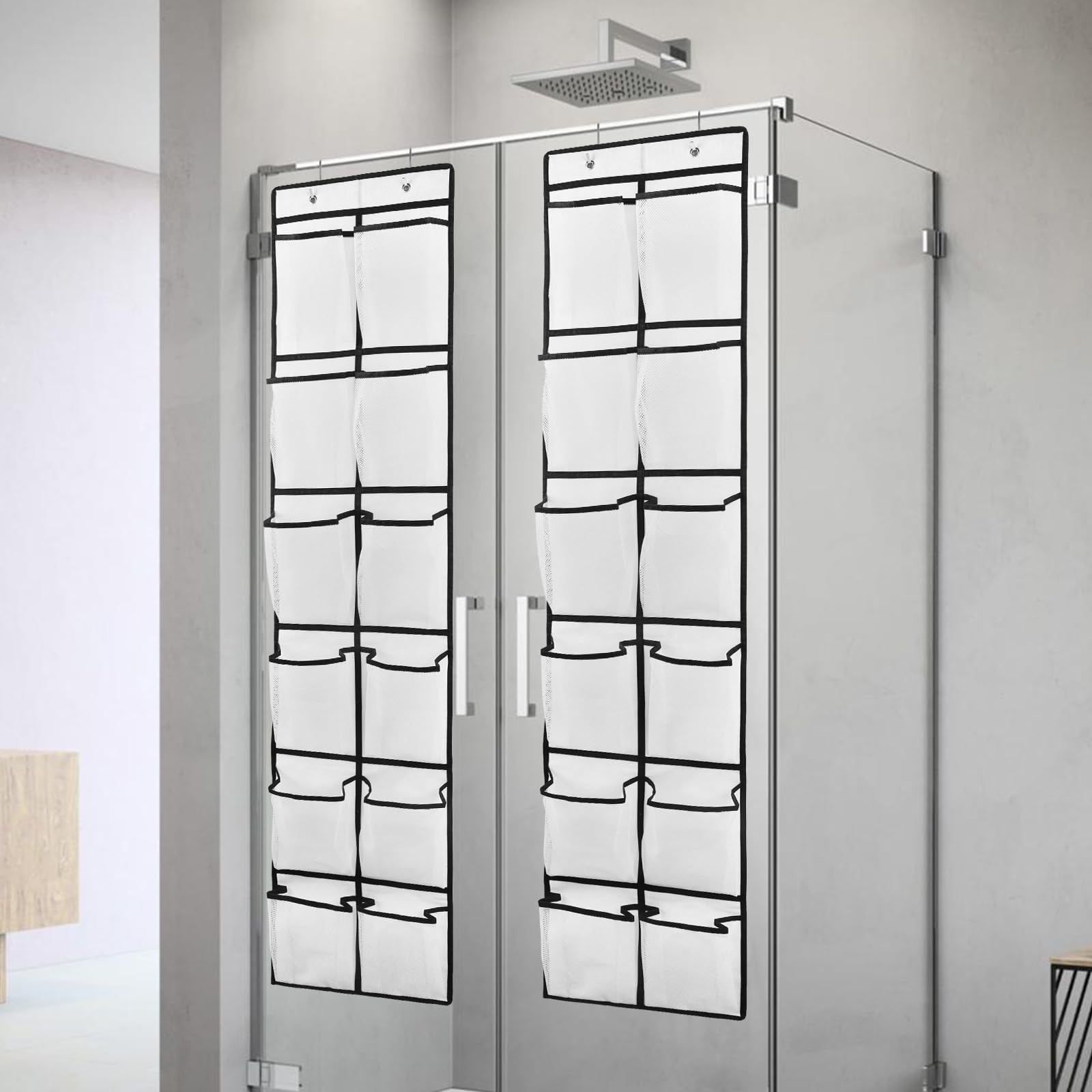 2PK 12 Large Pockets Over Door Hanging Shoe Organizer