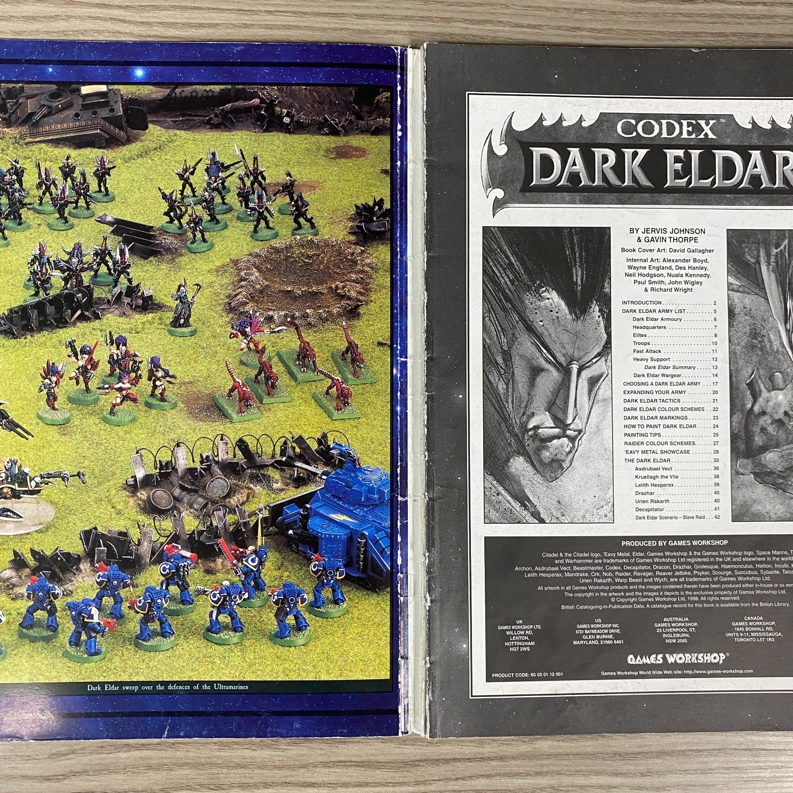 WARHAMMER 40K 40,000 CODEX DARK ELDAR 1998 3RD EDITION ARMY BOOK GAMES WORKSHOP