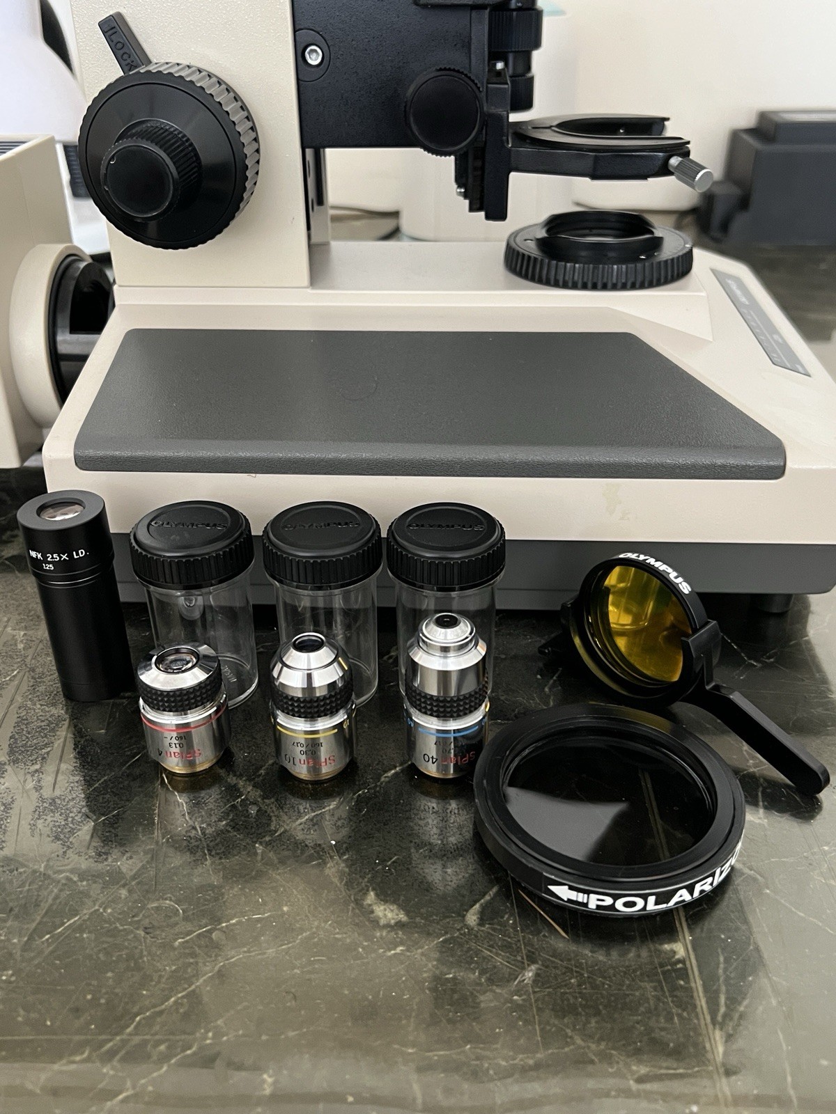 Olympus BH2/BHS Trinocular 100W Polarizing Microscope + MTV-3 + S-Plan Optics