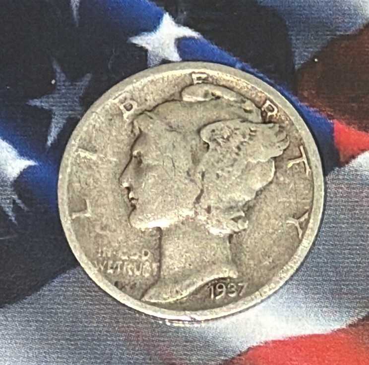 1937 P Mercury Dime 90% SILVER **FREE SHIPPING**