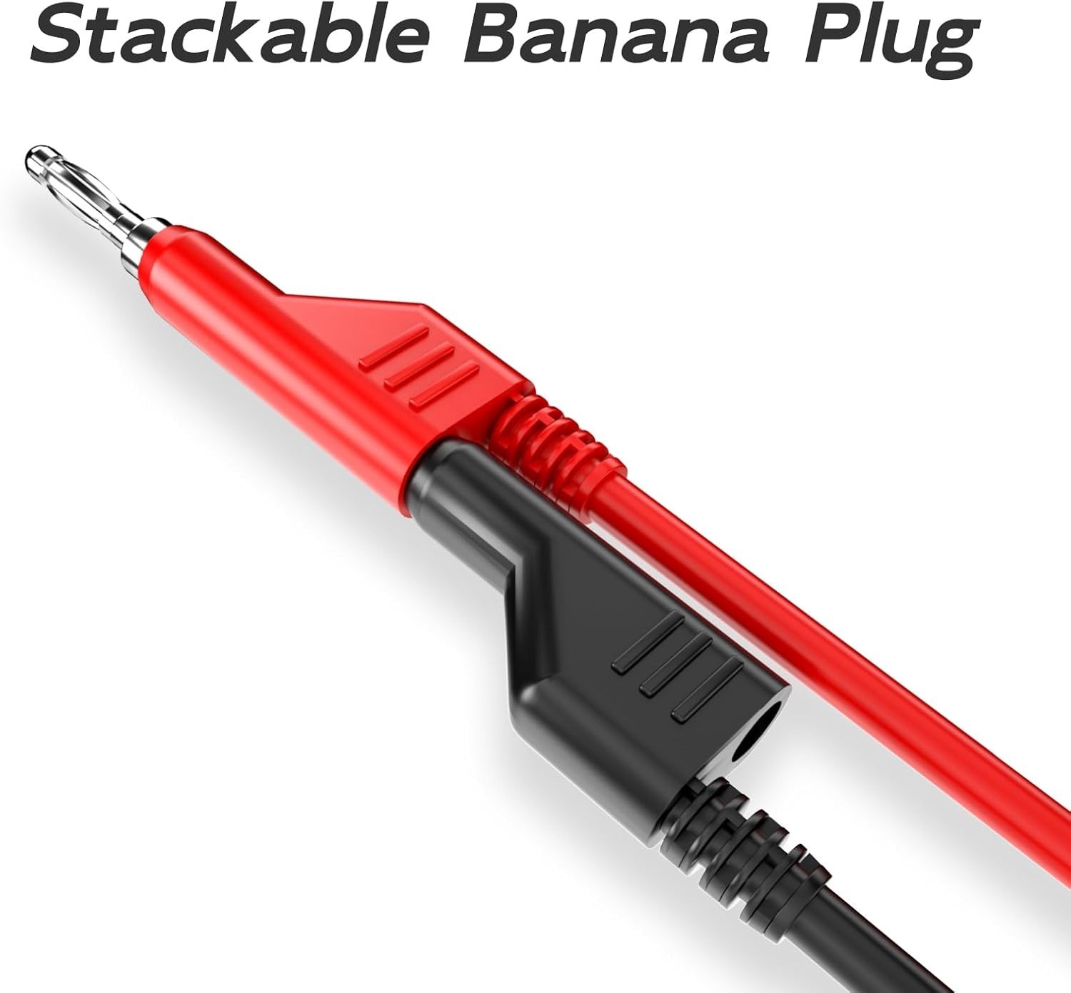 5PCS Stackable Banana to Banana Plug Leads Soft Electrical Cable Wire 3.3ft...