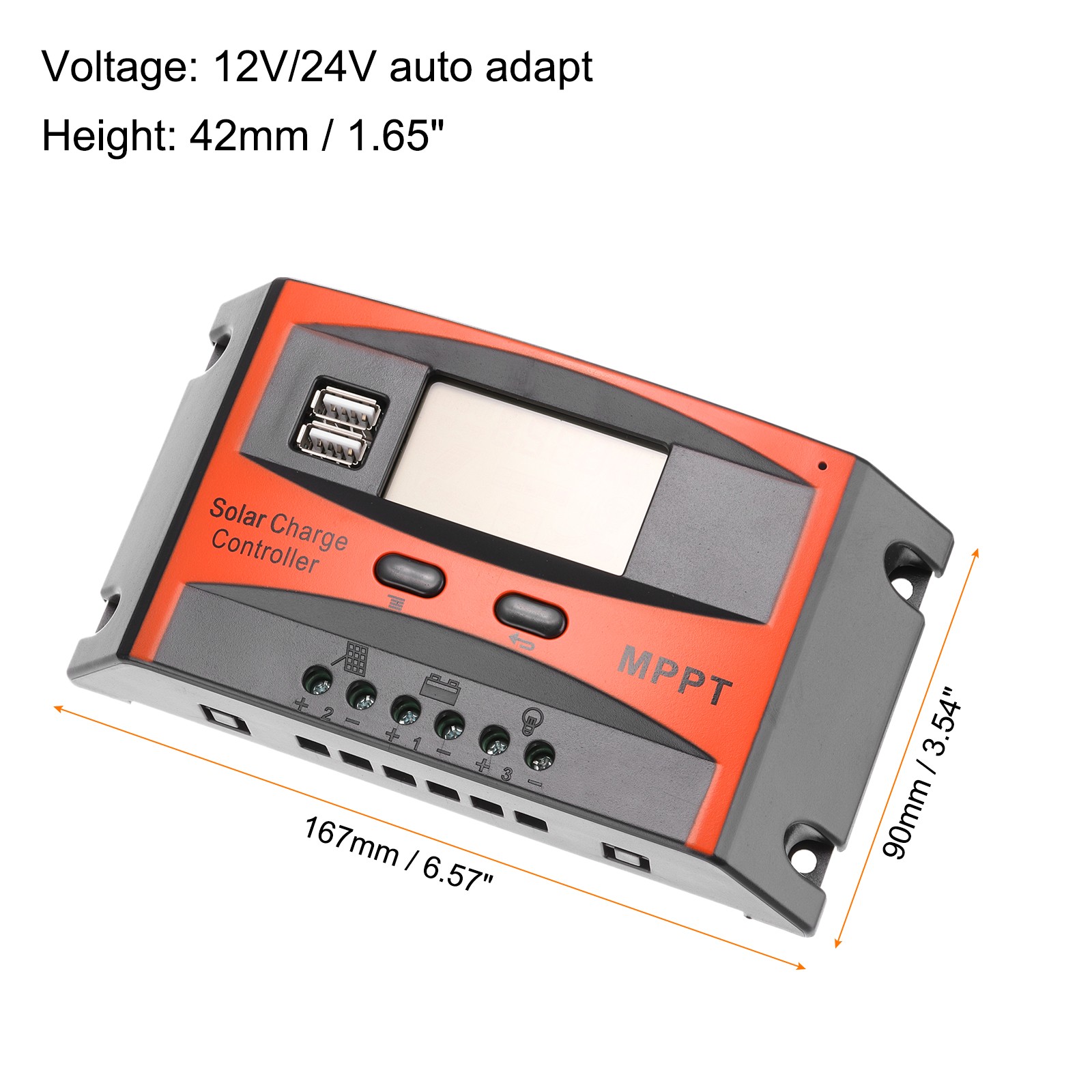 60A MPPT Solar Charge Controller Solar Panel Charger 12V 24V Auto Adaptation
