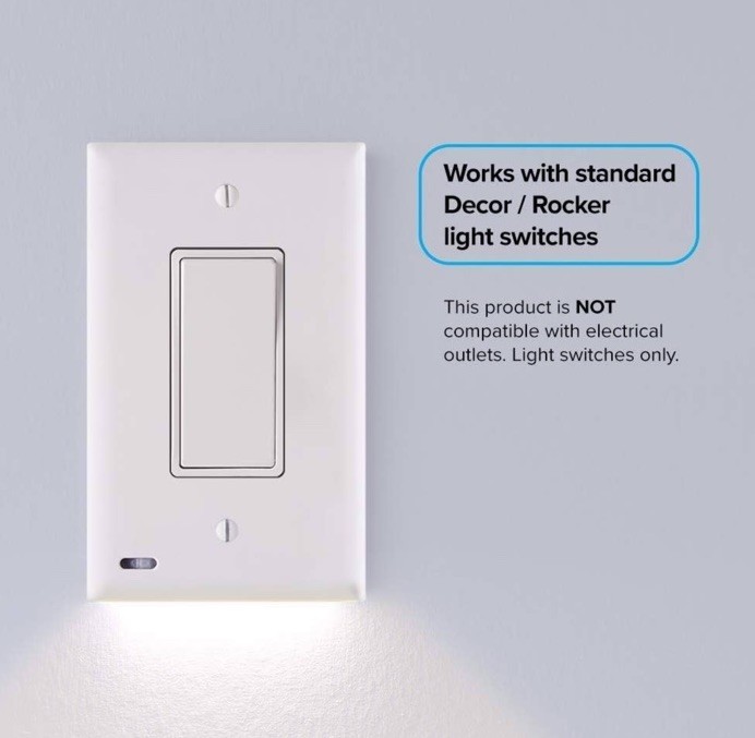 SNAP Power SwitchLight Single Pole Switches White LED Illuminated Cover