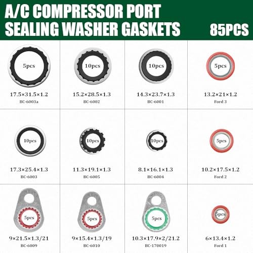 139PCS AC O Ring Kit, O Ring Assortment Kit, Automotive Replacement Air