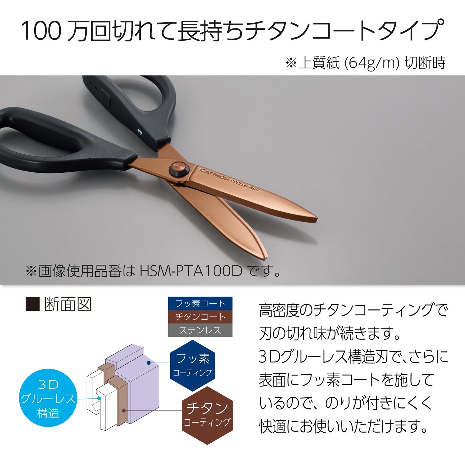 Kokuyo Saxa Scissors Dark Blue HSM-PTA100DB
