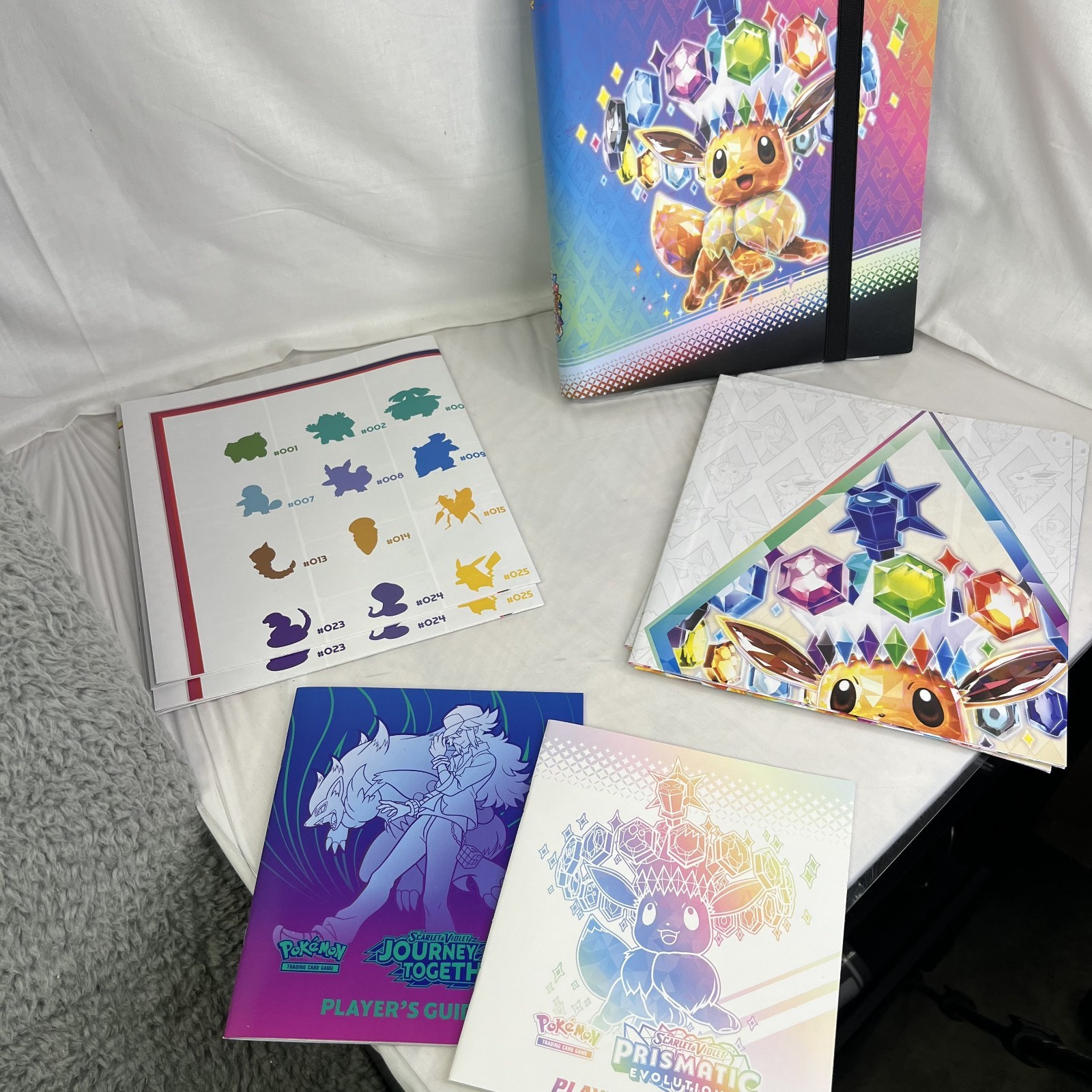Prismatic Evolutions Pokemon TCG Binder, Posters - 151 Posters, Booklets Lot