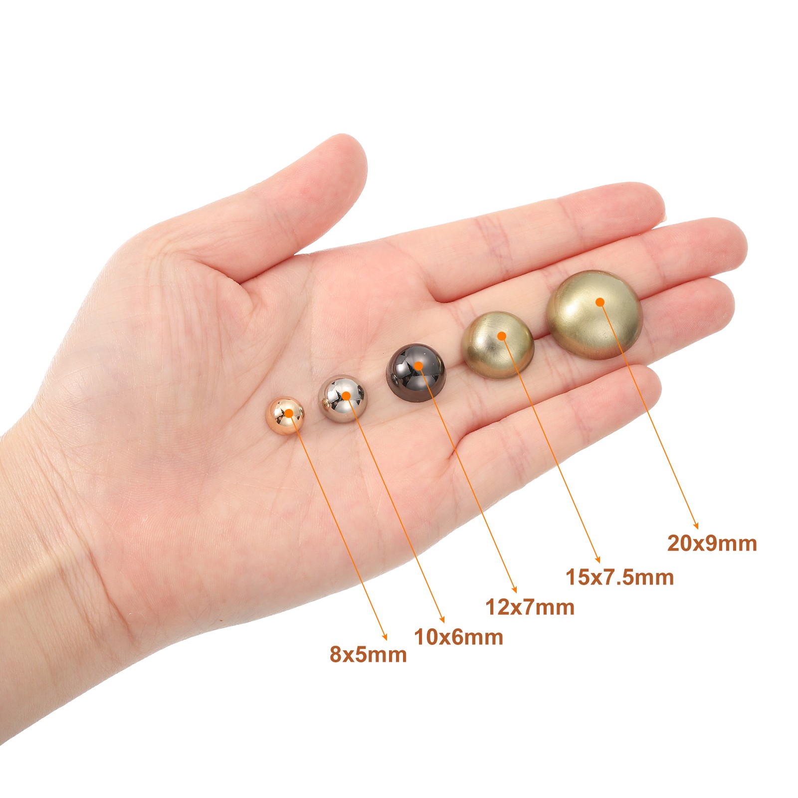 20x9mm Screw Back Rivets Round Cable Head Leather Studs Black 8 Sets