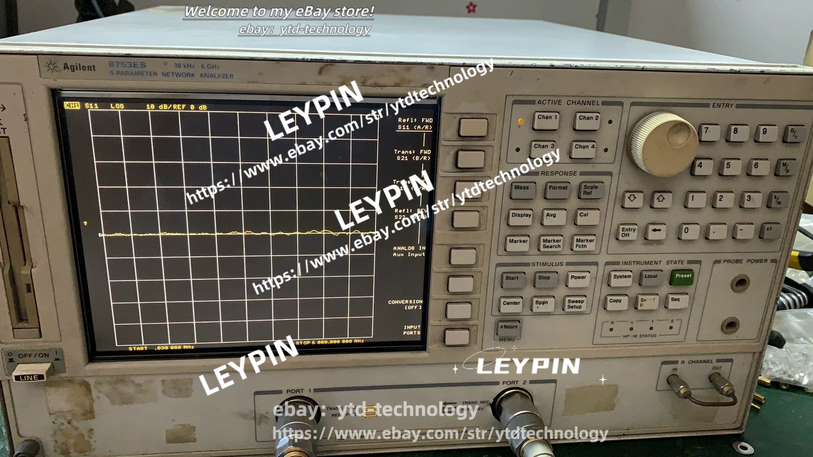 HP Keysight Agilent 8753E Network Analyzer 30 kHz - 6 GHz /Good function #ytd