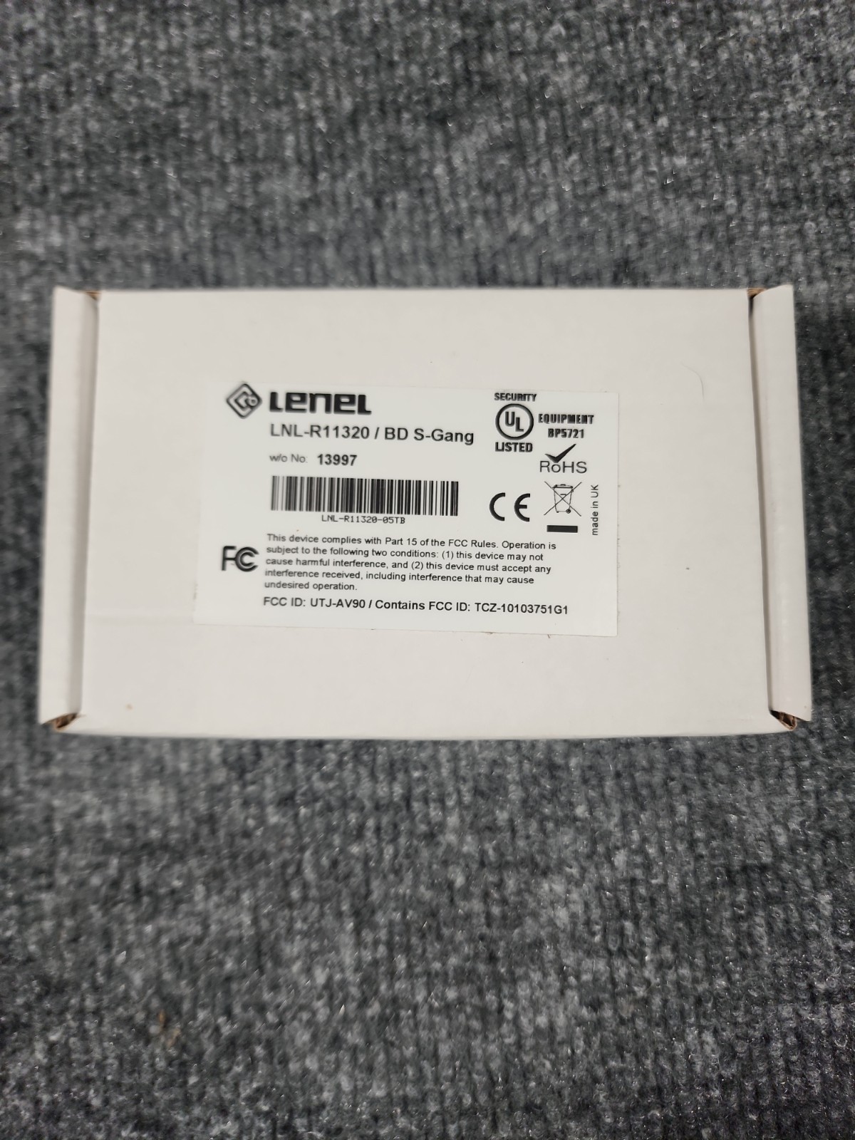 Lenel  LNL-R11320-05TB BD S-Gang Multi Tech Mobile Enabled Card Reader RoHS