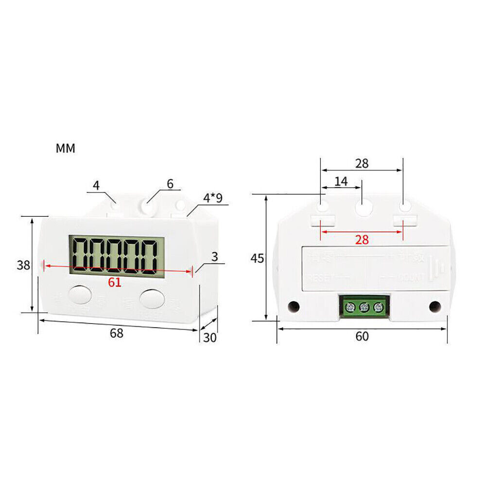 5 Digit Digital Punch Electronic Counter Magnetic Inductive Proximity Switch LCD