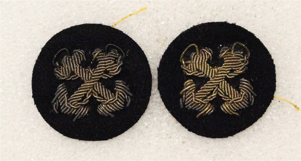 USN Navy Sleeve Insignia 1032: W.O., Boatswain - pair