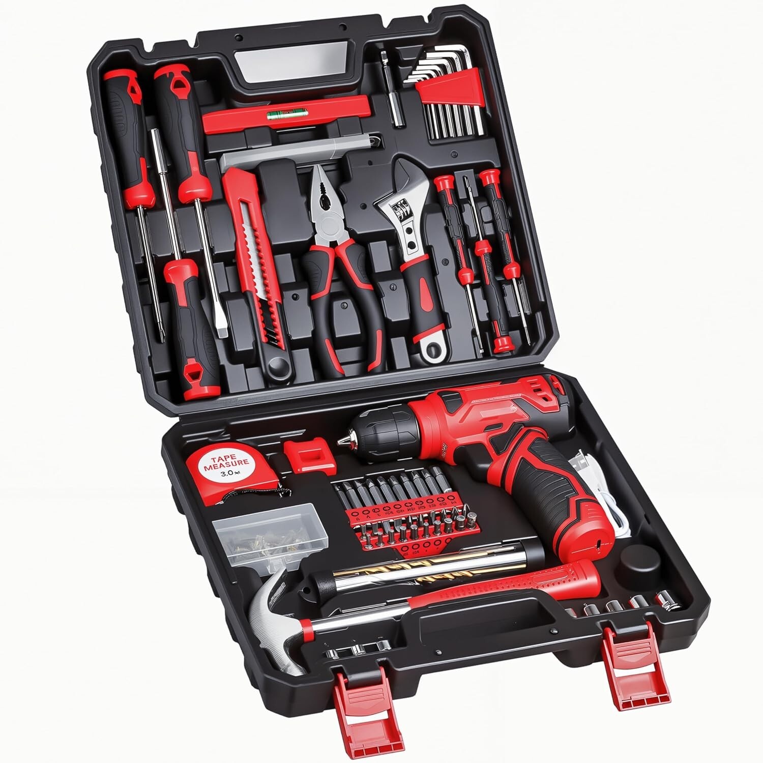 Juego de herramientas - Kit de herramientas con taladro inalámbrico de 8 V, caja
