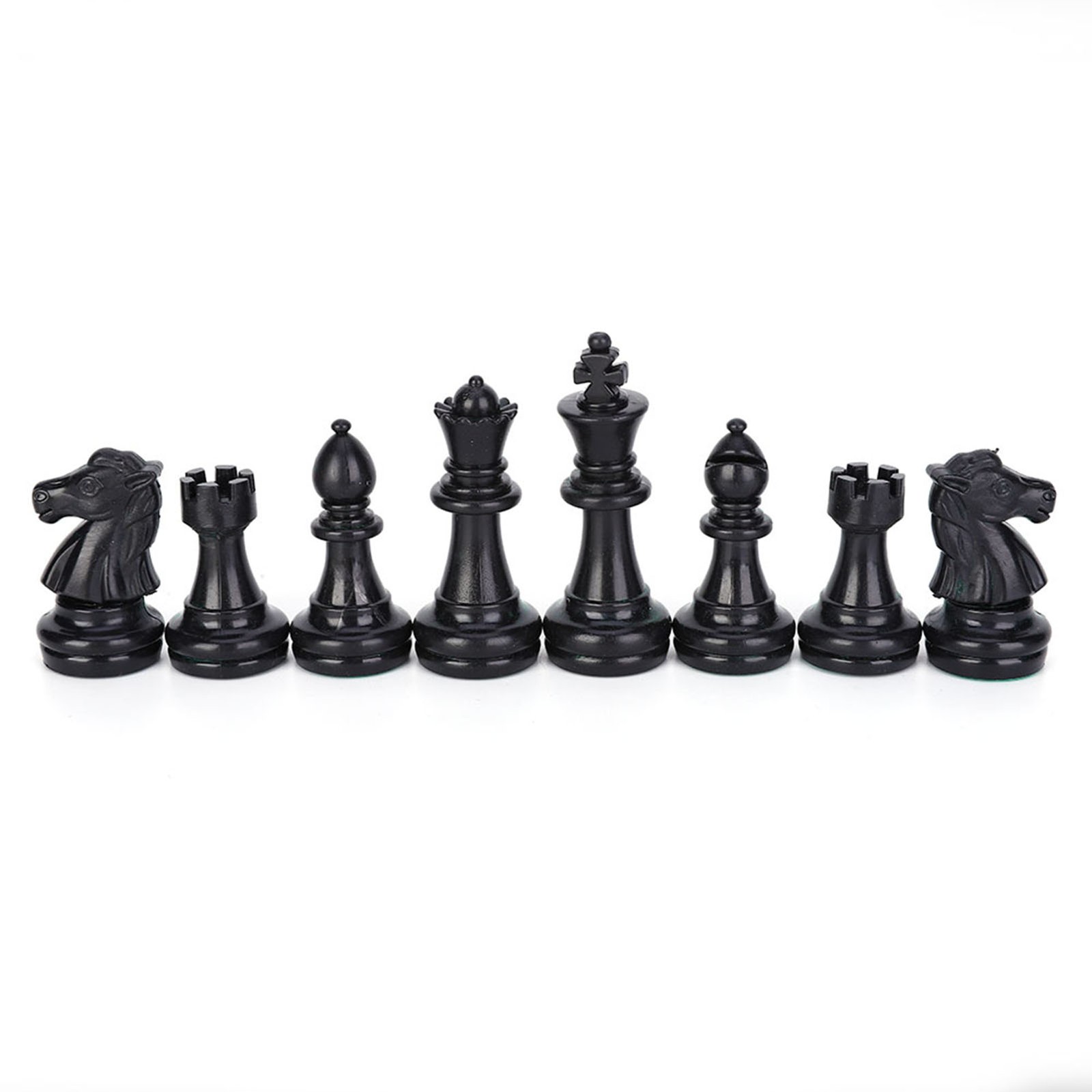 Plastic Chessmen Set International Chess Game Complete Chessmen Set Black&&White