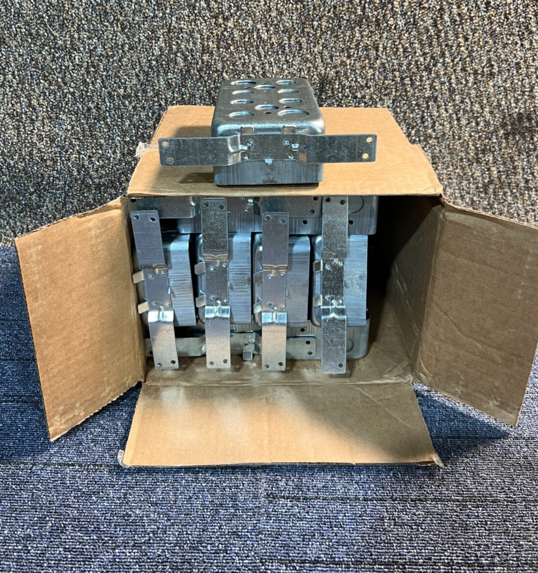 (QTY 10) Thomas & Betts 4G4DV1/2 Steel City 4-Gang Steel Drawn Wall Box 2-1/8"