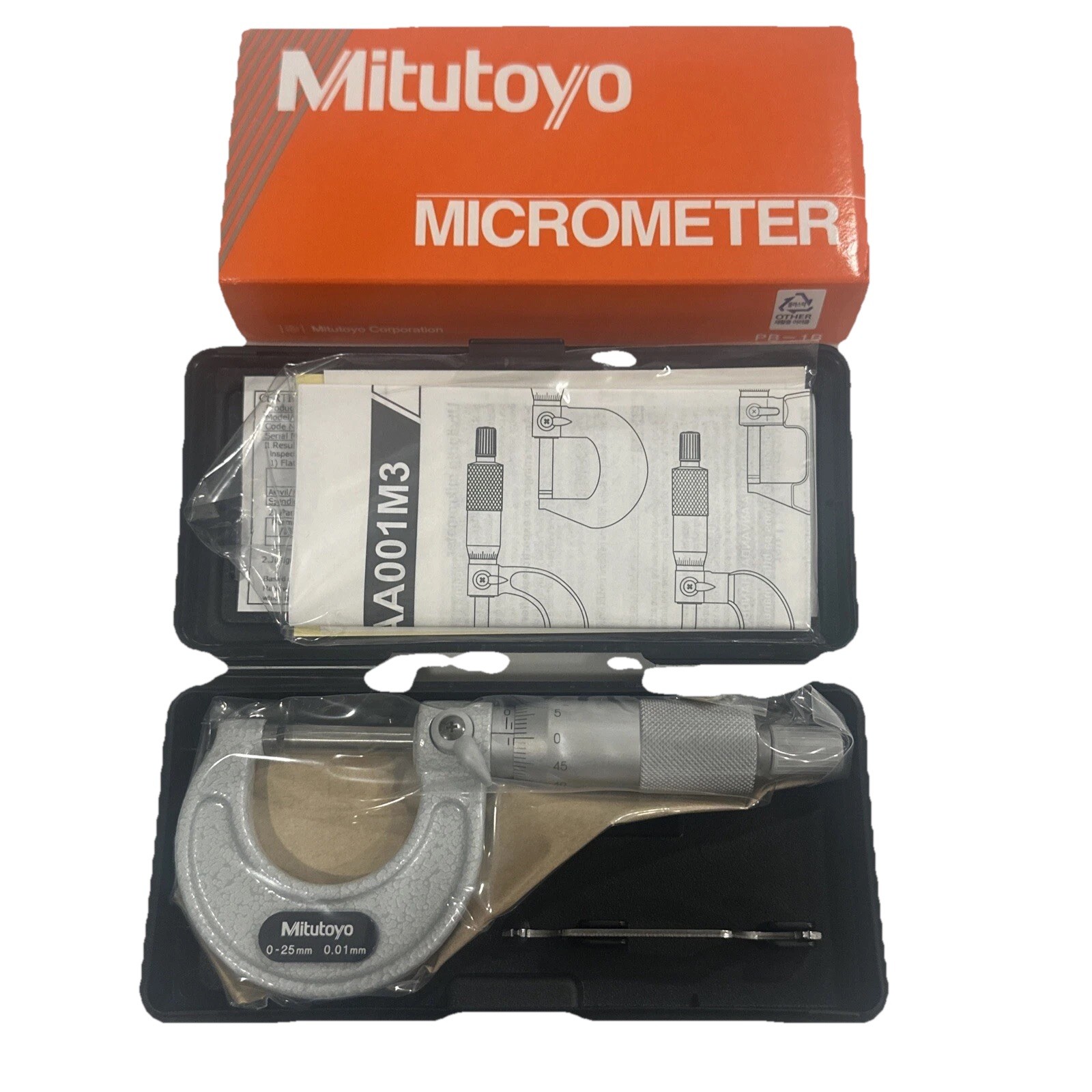 Mitutoyo 103-137 Micrometer, 0mm-25mm Range Baked Enamel Finish Japan New