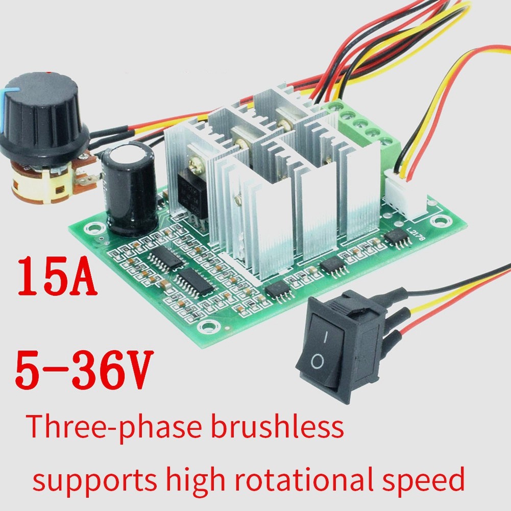DC5-36V 15A Brushless Motor Controller High- Motor Driver Board Adjustable2693