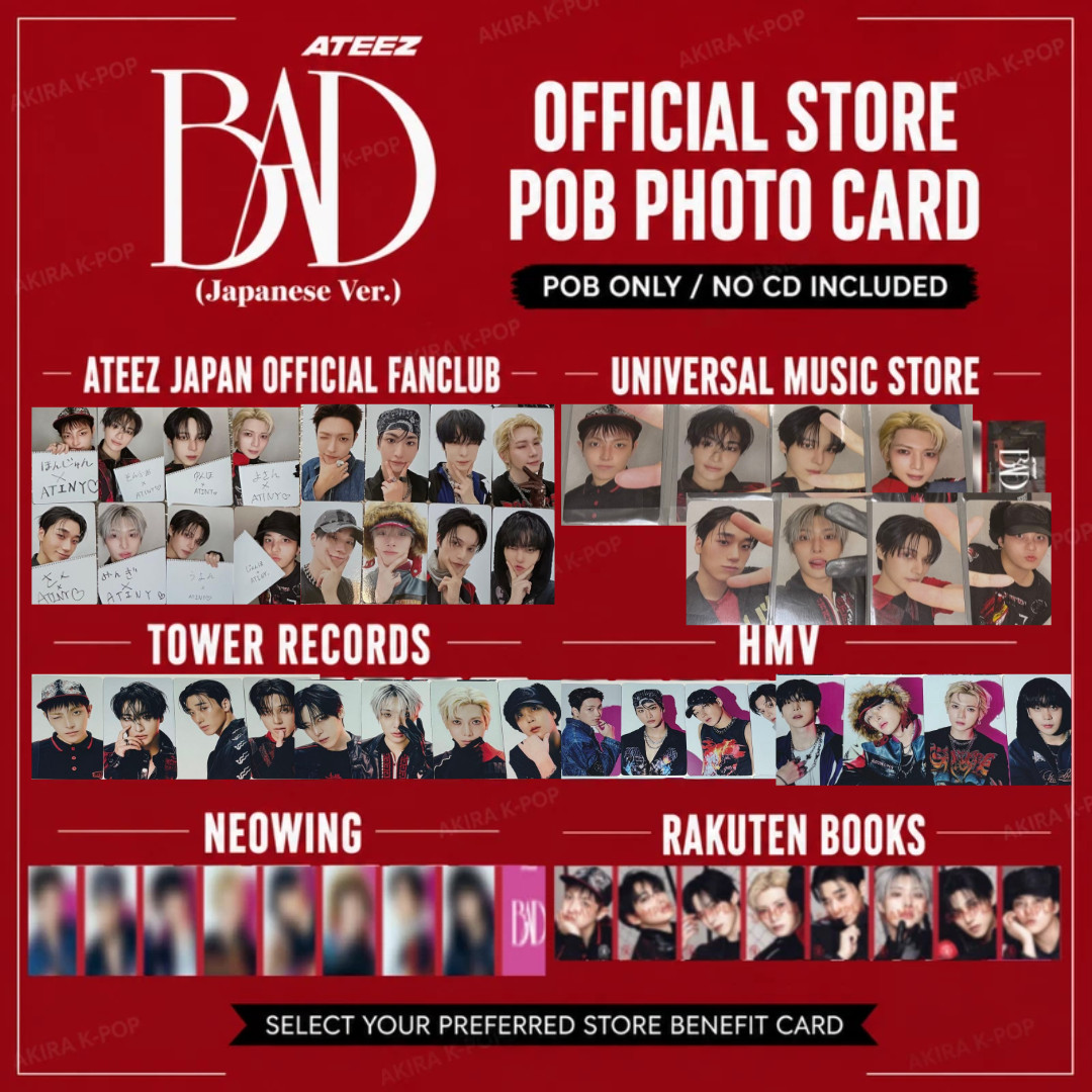 PSL ATEEZ JAPAN 5TH SINGLE BAD (Japanese Ver.) POB PHOTO CARD OFFICIAL JPFC UMS