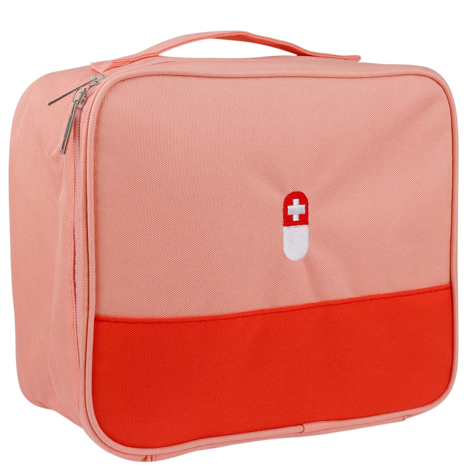 PKQP First Aid Bag, Empty Medical Supplies 10.6 x 5.3 x 9.05 inches, Pink