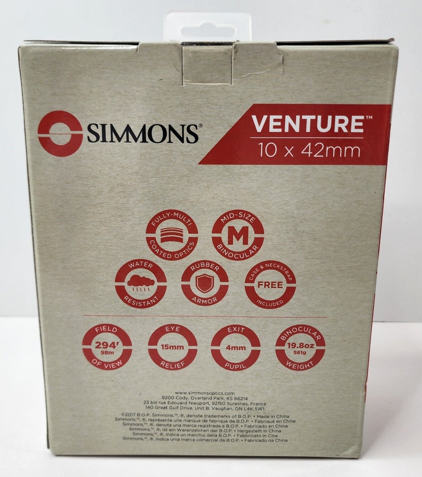 Simmons - Venture 10x42mm Multi Function Binoculars - Model #8971042R - New