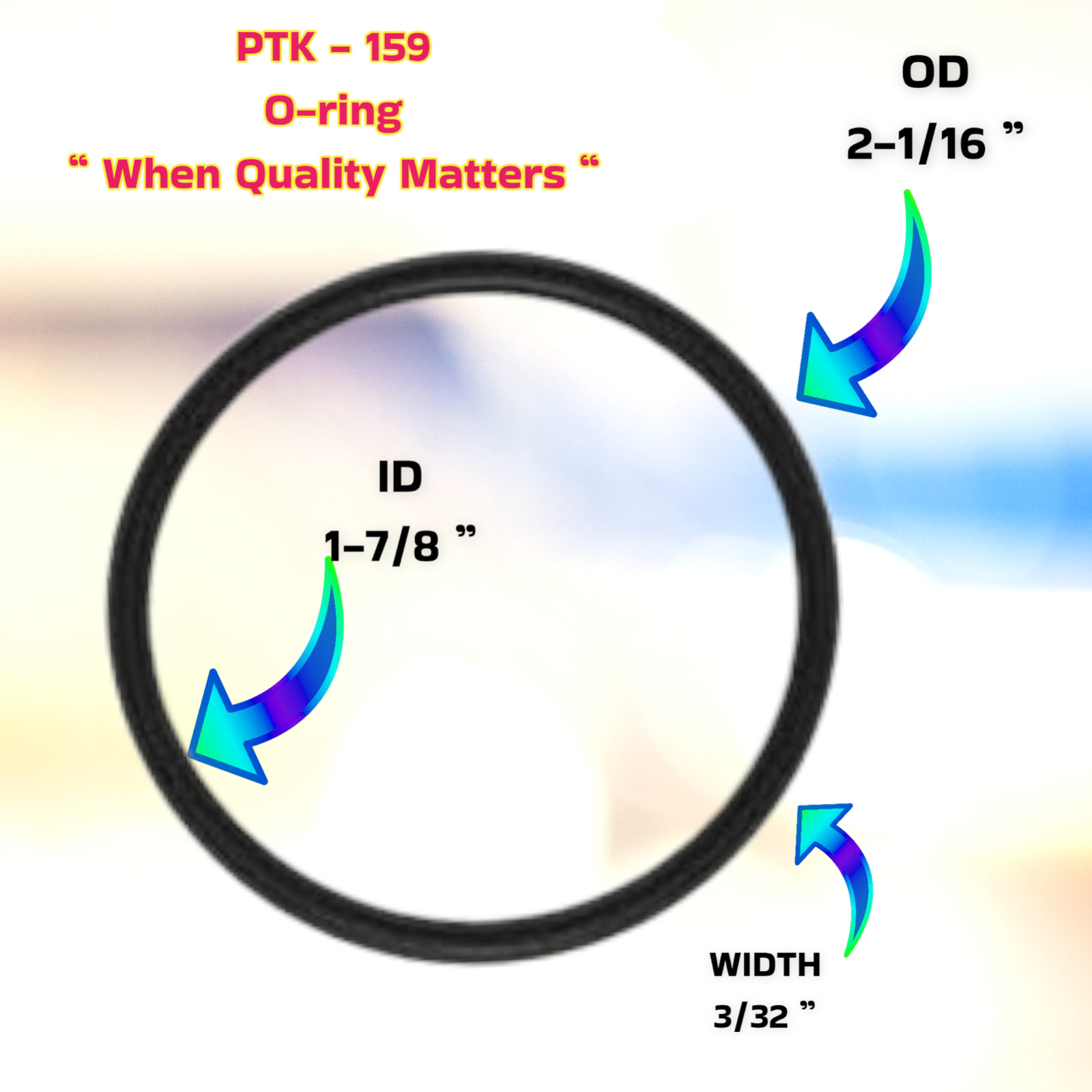 83008 1-1⁄2” PVC Union O-ring (2-PACK) PTK-159 Replacement For Lasco 2-PACK
