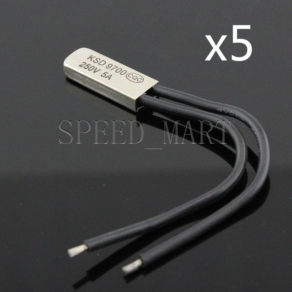 5 Pcs KSD9700 Bimetal Temperature Switch Thermostat Control 140°C N.O. 250V 5A