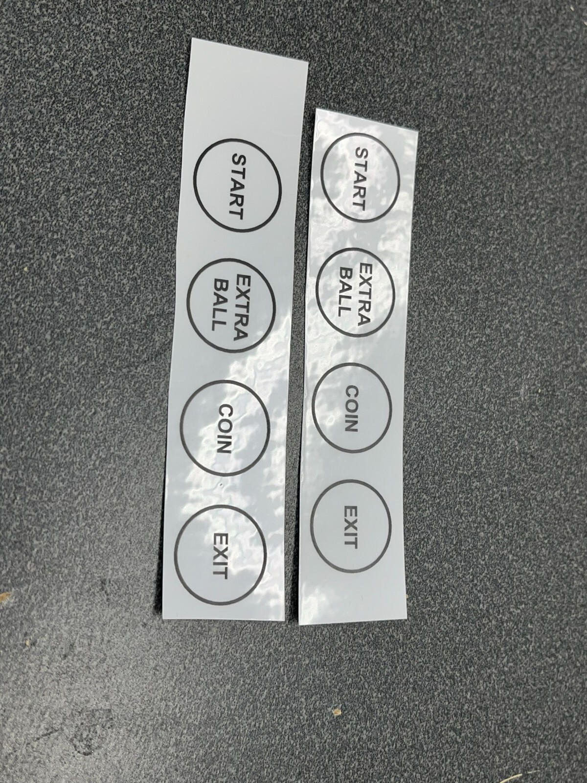 Pinball button labels, clear