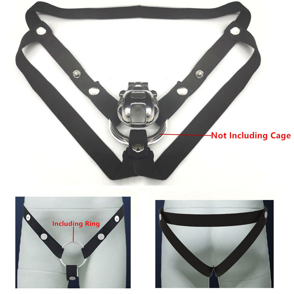 2pc Chastity Cage Belt Elastic Auxiliary Adjustable Accessory Strap Underwear US