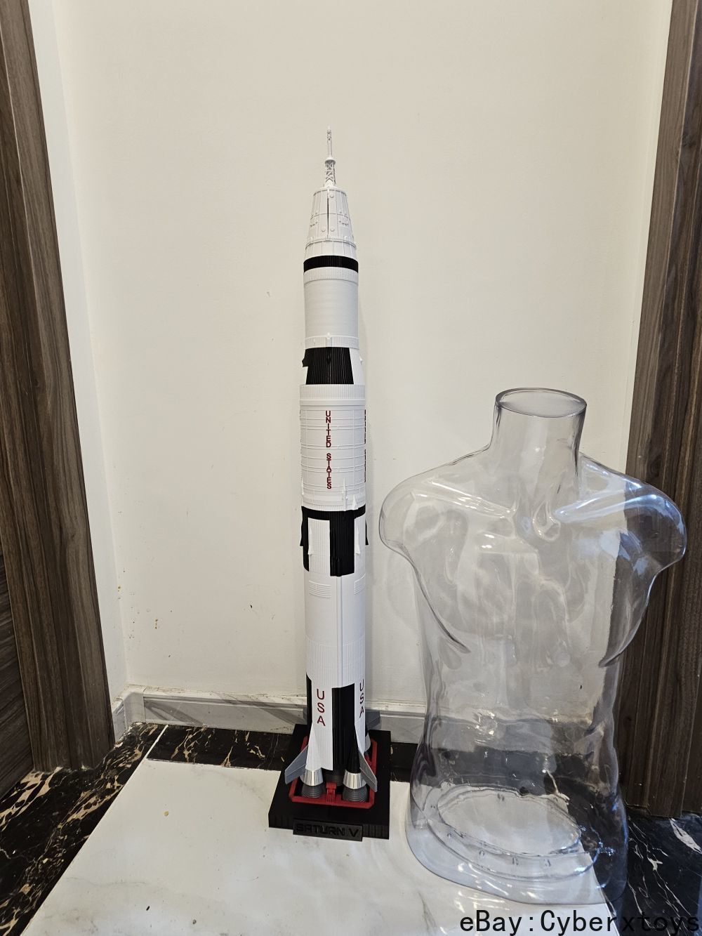 1/100 1/96 Scale NASA Saturn V Rocket Model 3D Build Painted Detail Big Size