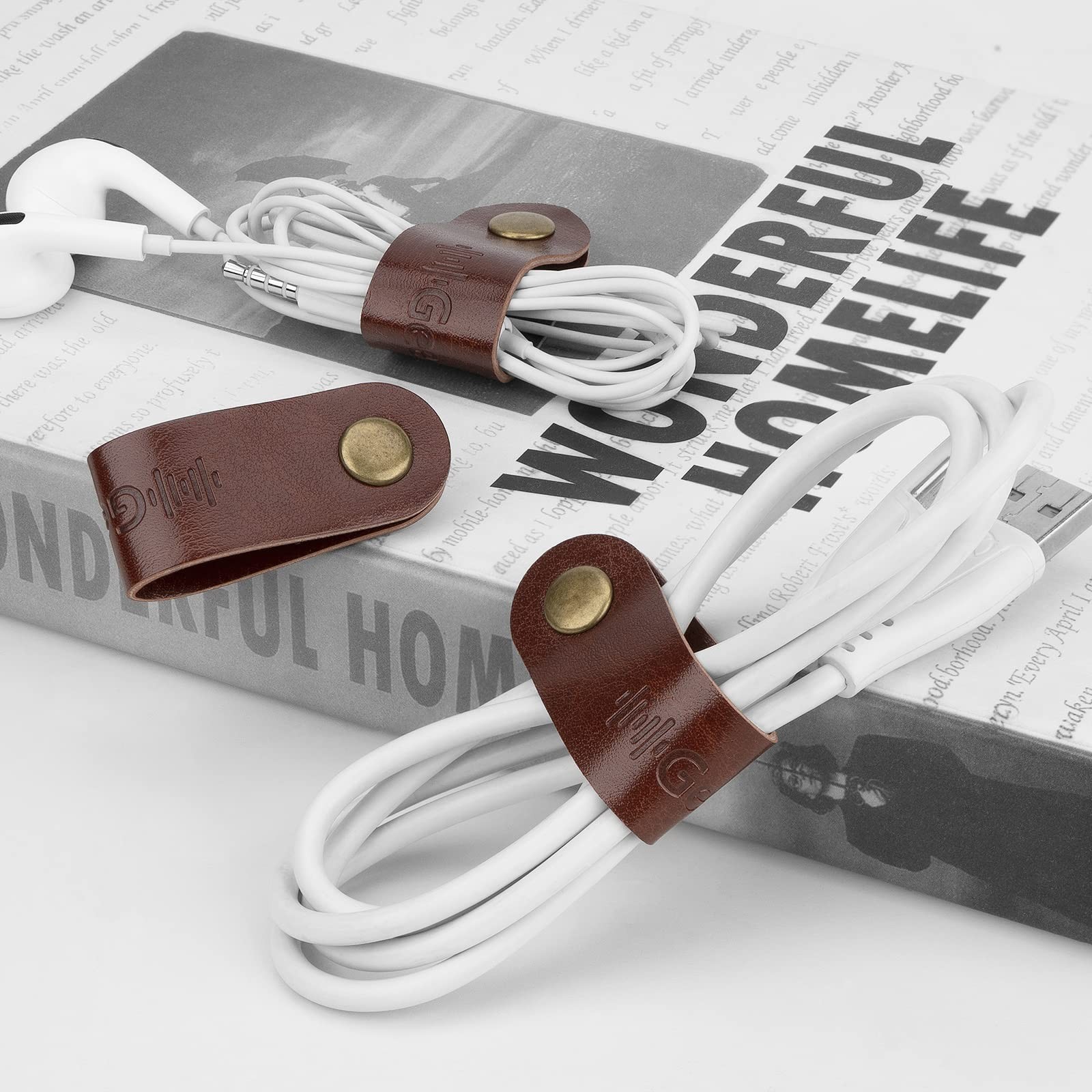 Geekria Power Organizer Earphone Winder Cable Straps, Charging Ties, USB Band...