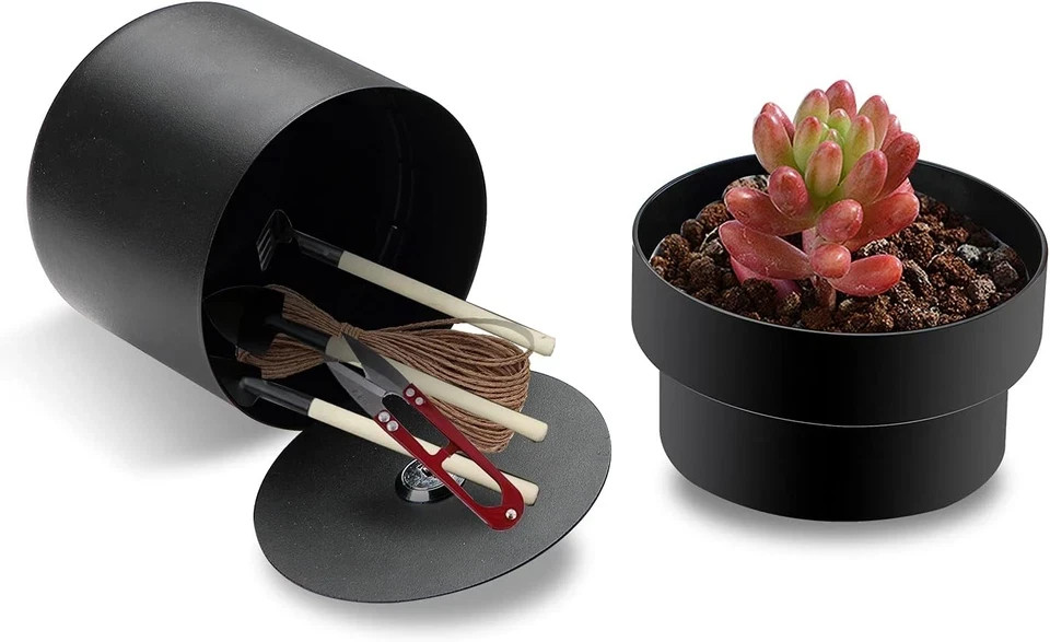 Flower Pot Diversion Safe with Key Lock, Secret Hidden Safe Lock Box, Perfect