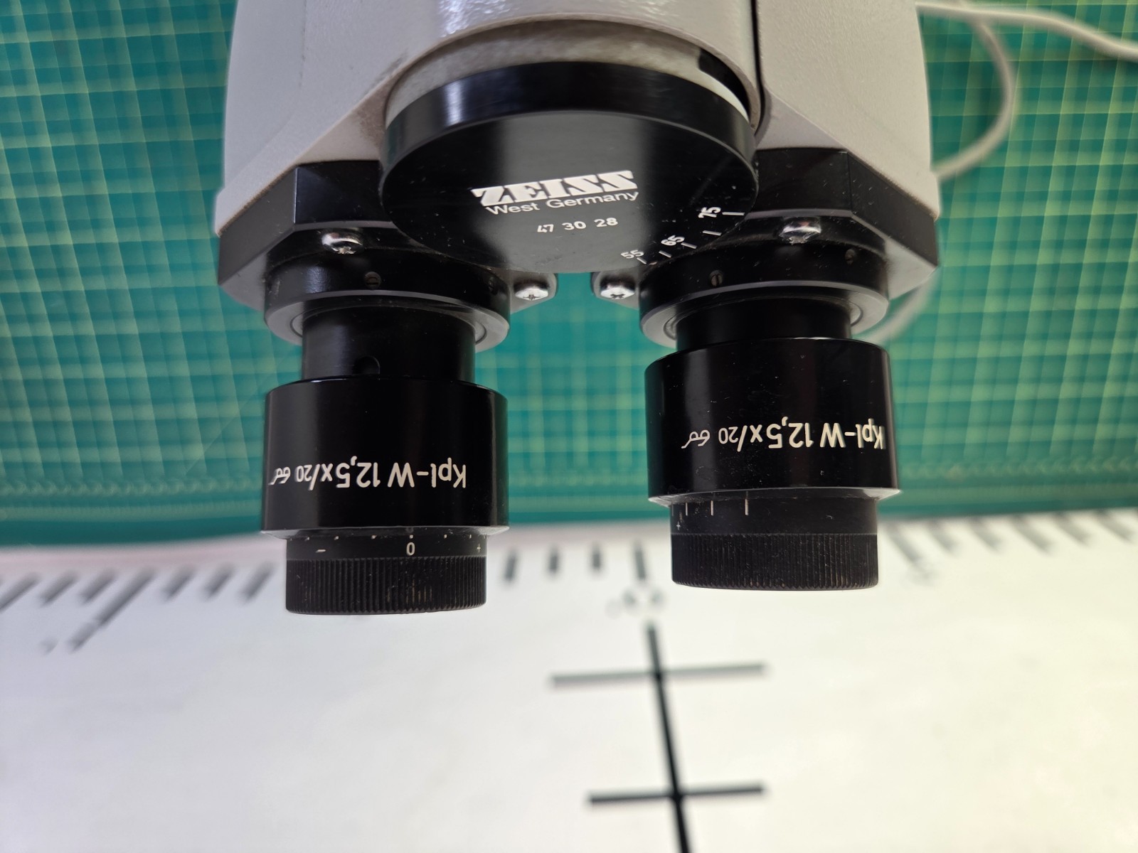 Zeiss Upright Microscope Mounted on a Metal Plate W/2 Objectives