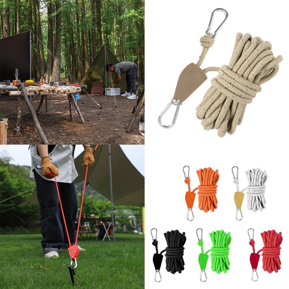 Adjustable Pulley Hook for Tent Rope Reliable and Versatile 5M Lanyard