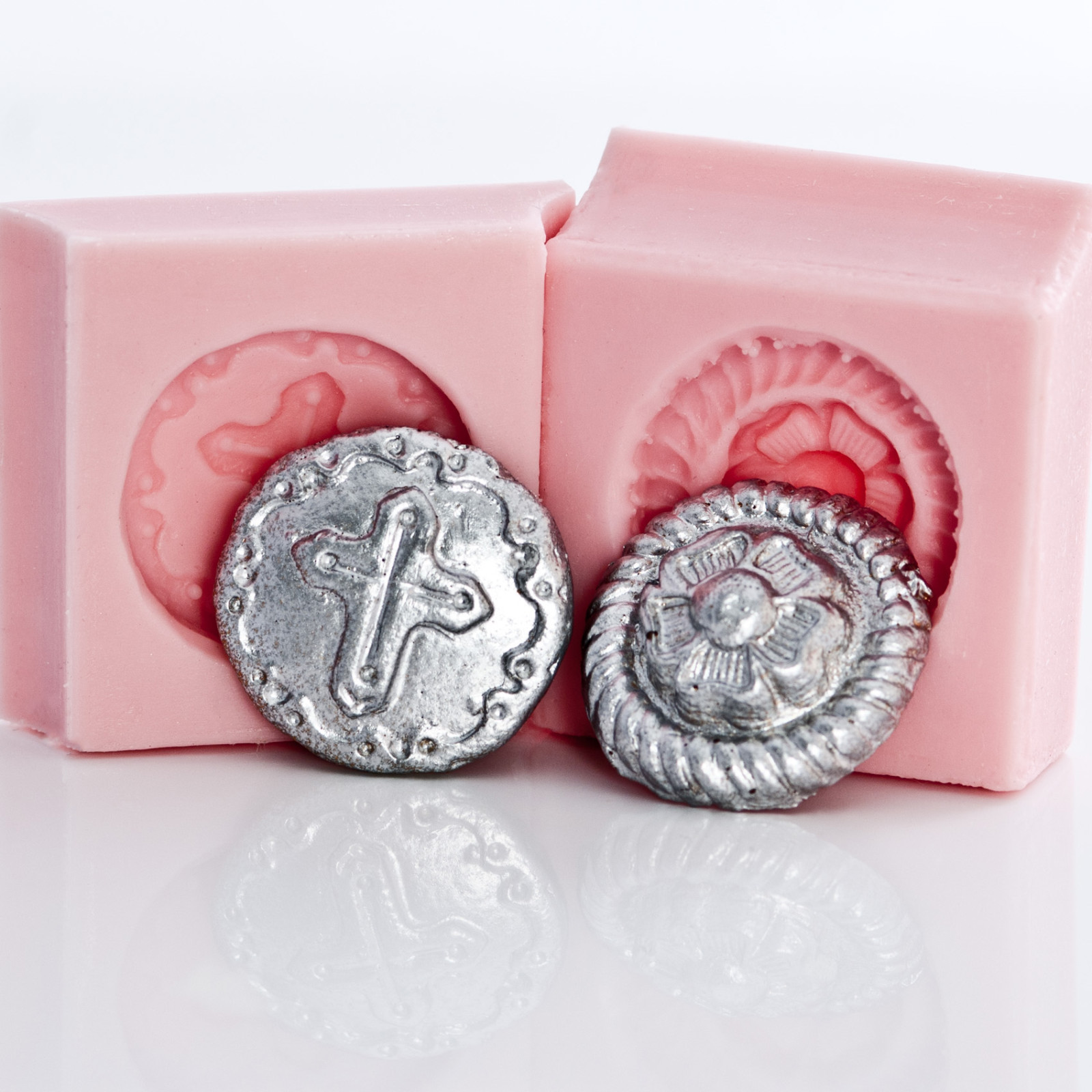 Western Concho Button Molds - Jewelry Mold - Fondant Mold - Mint Mold (221)