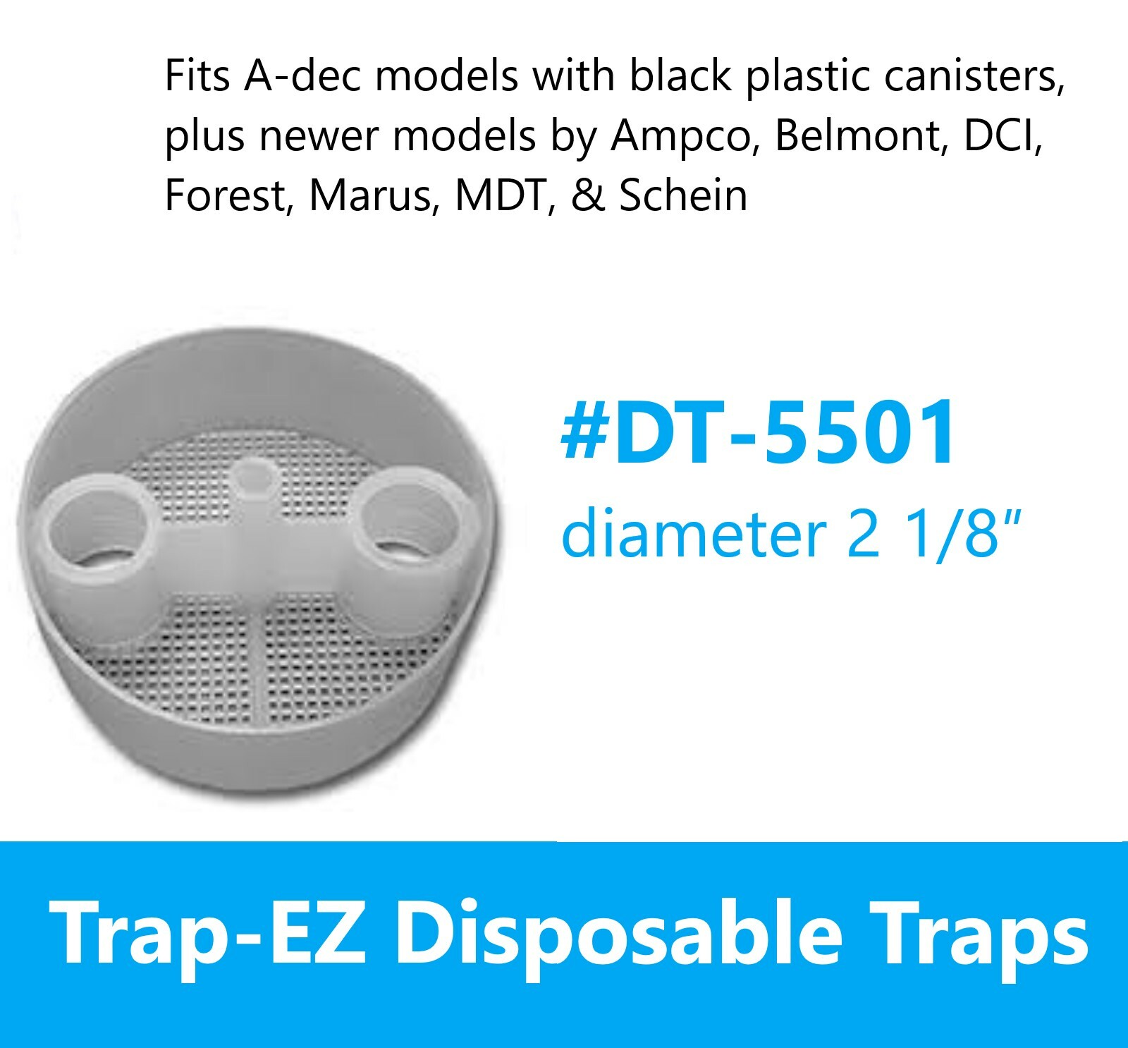 Disposable Evacuation Traps #6100C, Universal, 144/Box, Fits Most Cuspidor Bowls