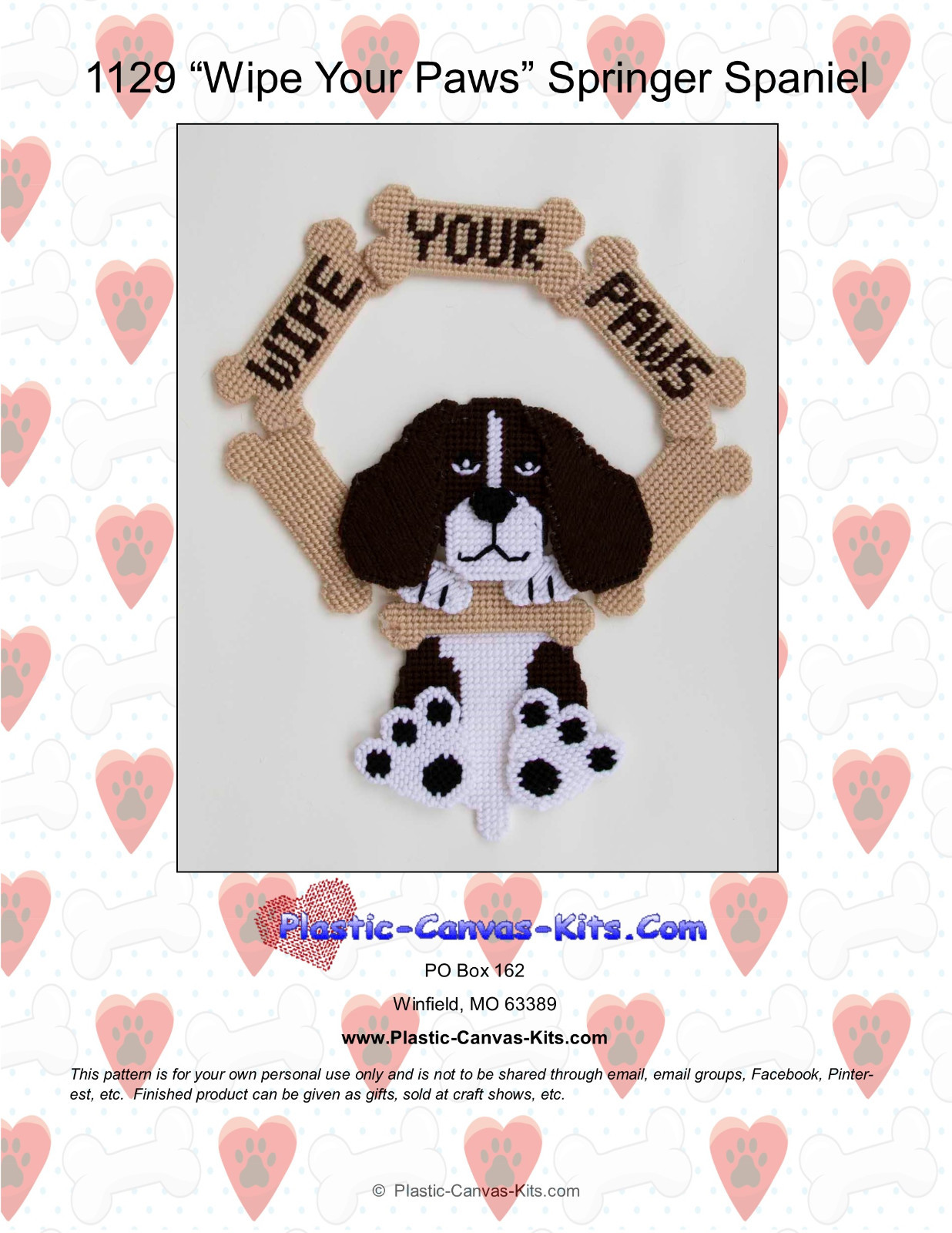 Wipe Your Paws-Springer Spaniel Dog-Plastic Canvas Pattern or Kit