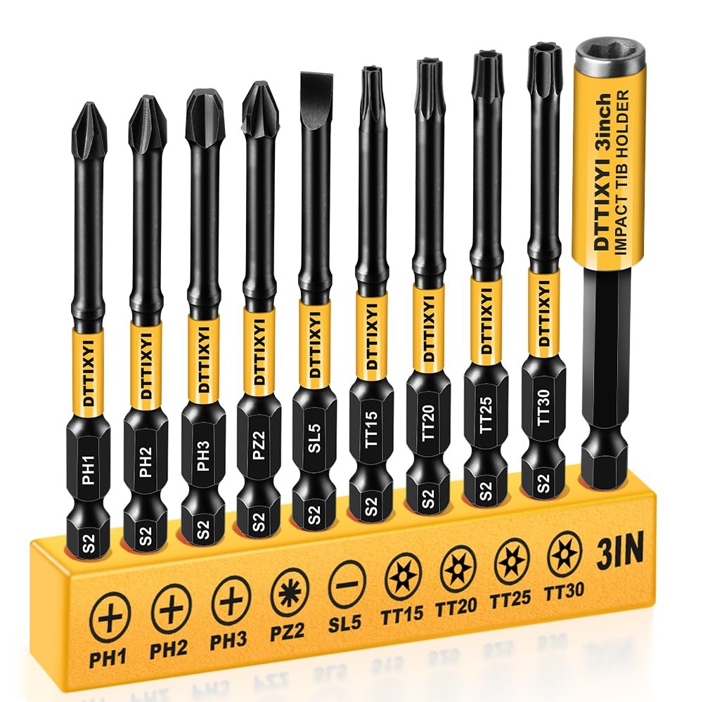 10PCS 3'' Long Magnetic Screwdriver Bits Set Impact Security Torx Bit T25/T20...