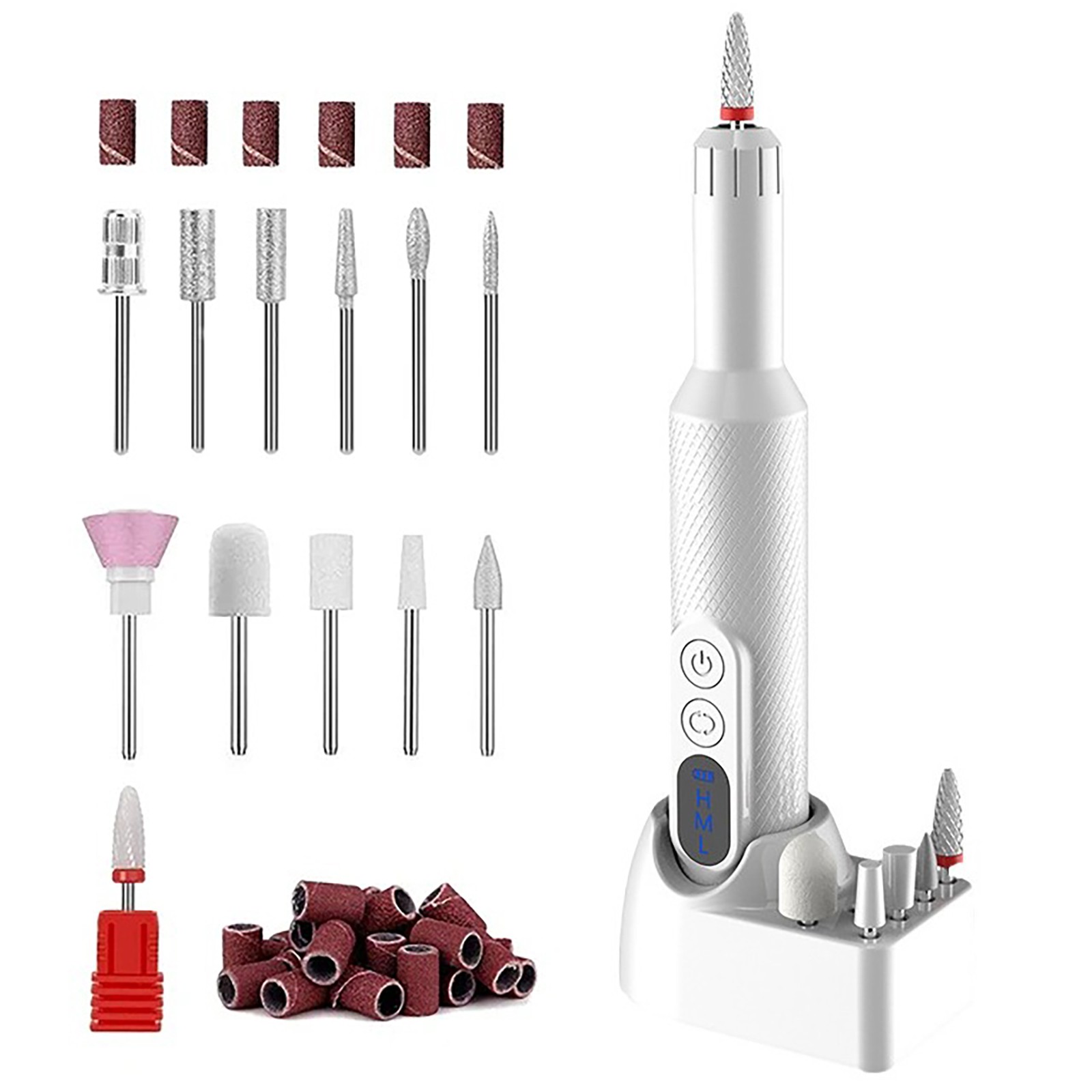 18000 RPM Portable Electric Nail Drill Manicure Tool With Rechargeable Bace
