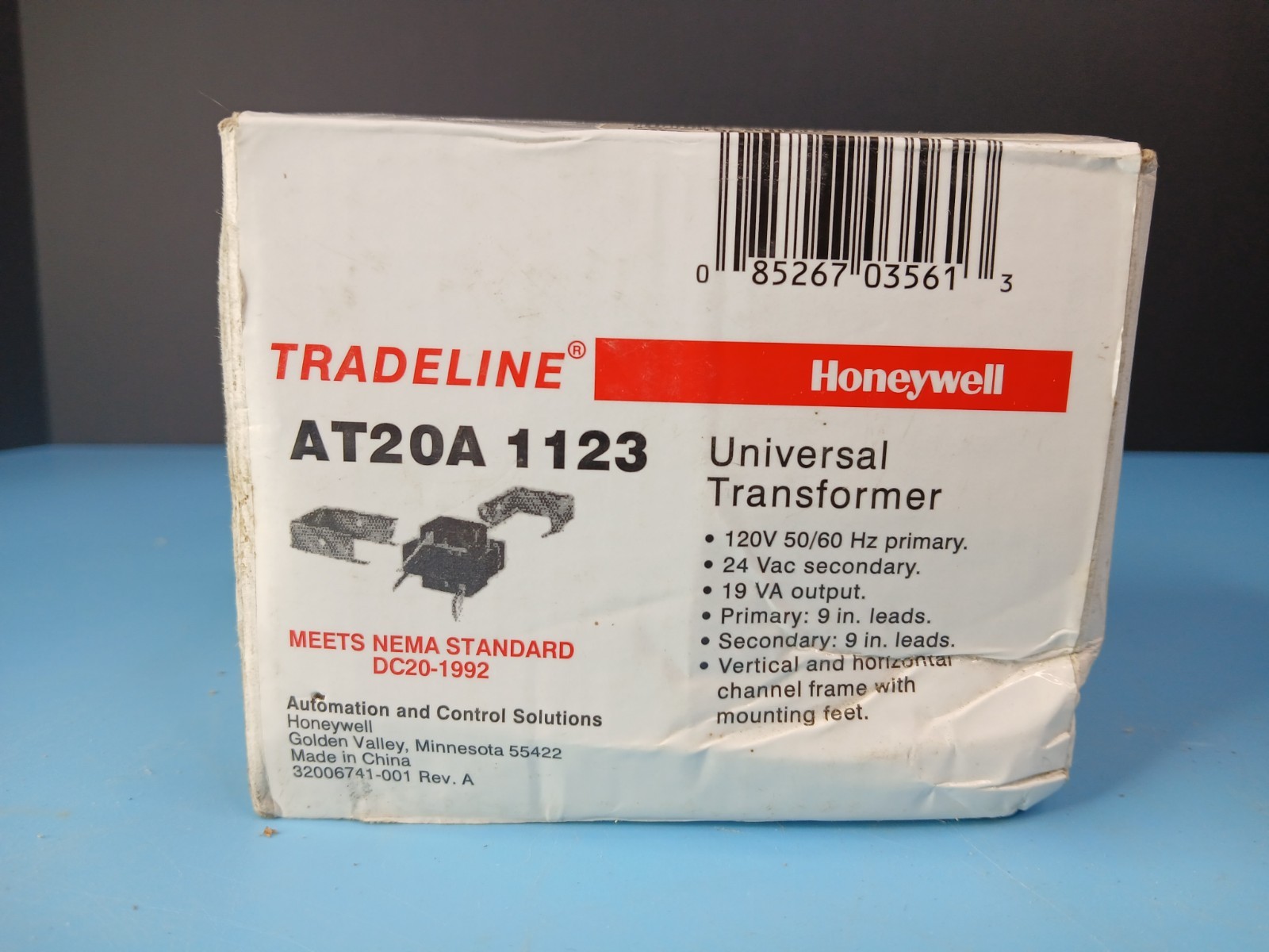 Genuine Honeywell AT20A1123 TRADELINE Universal Transformer Meets NEMA Standard