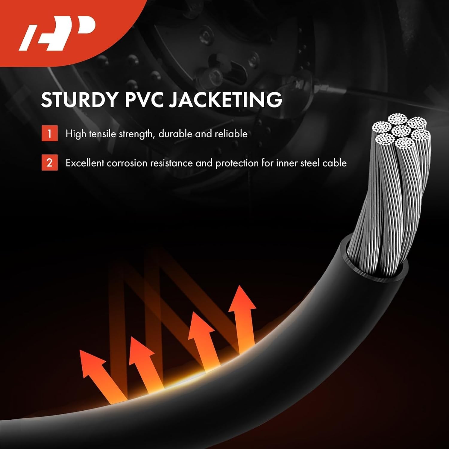 A-Premium Intermediate Side Parking Brake Cable Assembly Compatible with Chevrol