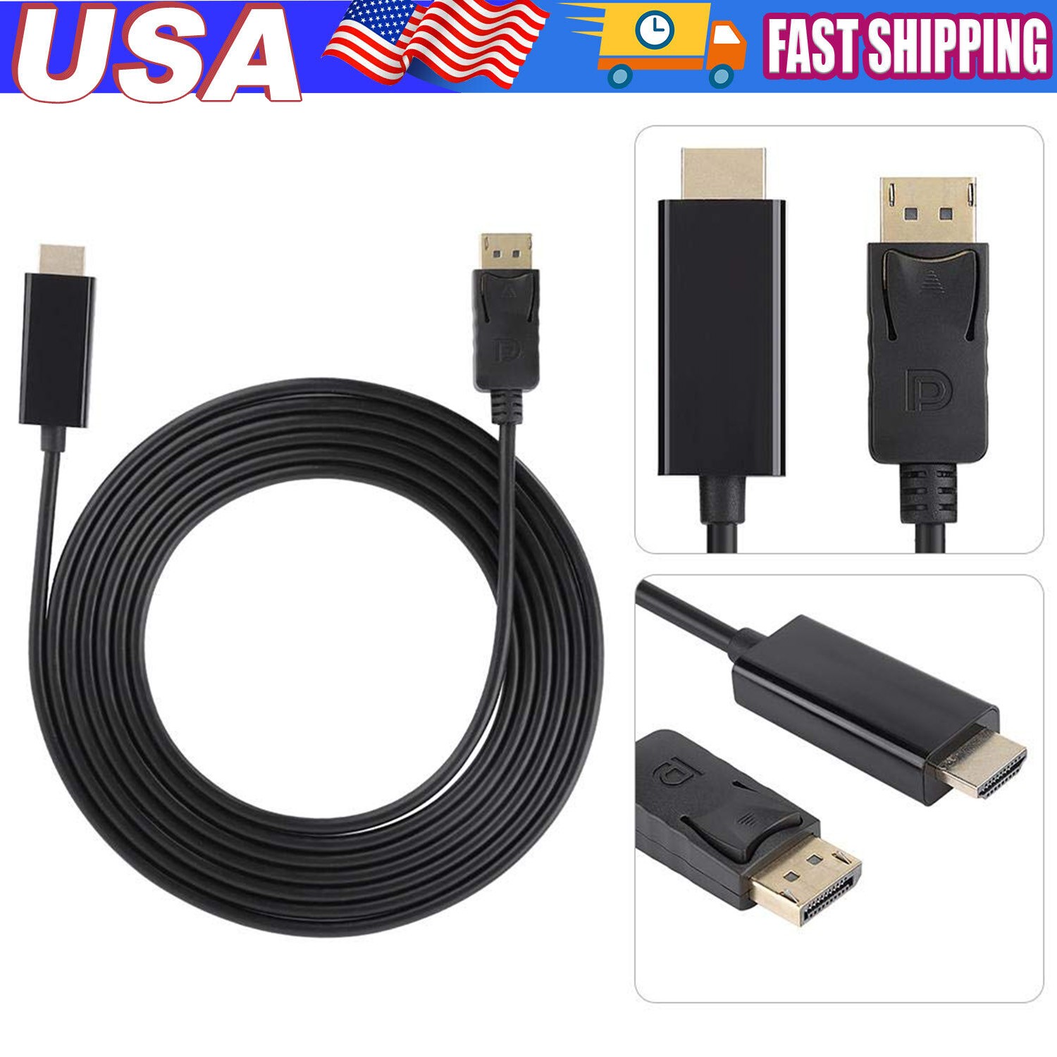 USB C to 4K HDMI Cable Video Converter Adapter 6Ft Type C to HDMI 4K Cord
