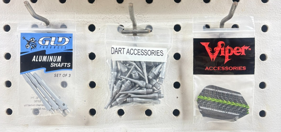Gray Aluminum Dart Shafts,  Super Grip Flights,  50 Key Point 7/8" Tips