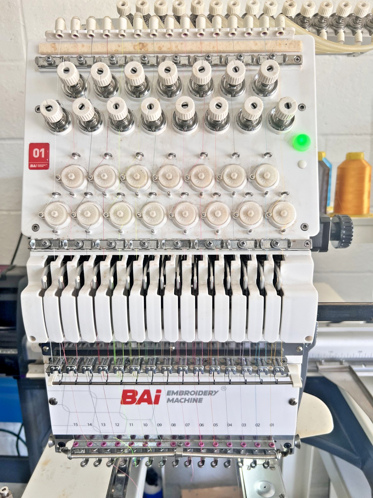BAI THE MIRROR Commercial Embroidery Machine 15 Needle Computerized Clothes Hat.