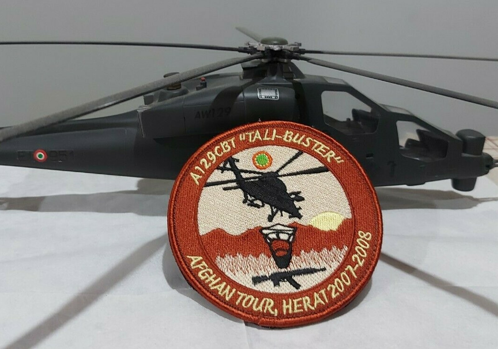 ISAF ITALIAN A129 Agusta Mangusta CBT AFG'H HERAT '08 vêlkrö "TALI-BUSTER" PATCH
