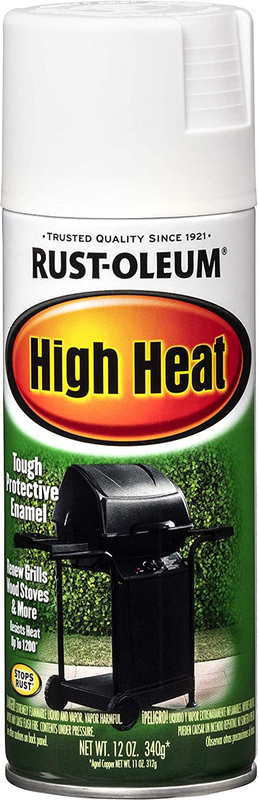 7751830 High Heat Enamel Spray for Wood Ad More, White 12 Ounce