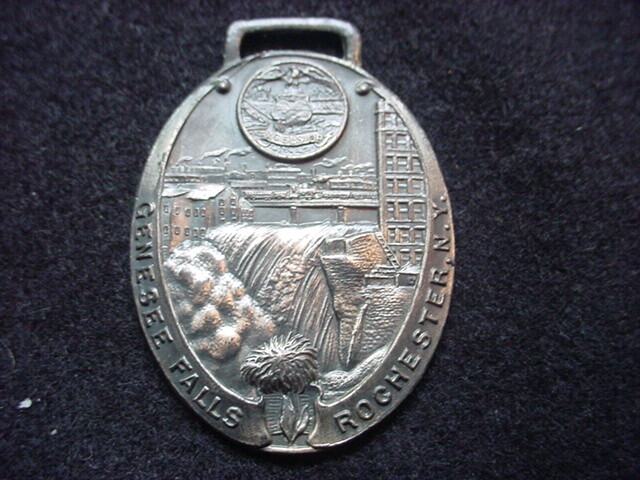 Genesee Falls, Rochester, New York Souvenir Pictorial Fob By Whitehead & Hoag Co